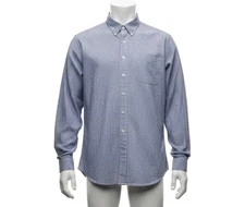 L.L. Bean Men's XL Regular Blue Gingham 100% Cotton LongSleeve Button-Down Shirt