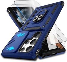 Samsung Galaxy S22 Ultra Case with Camera Lens Cover & HD Screen Protector, Blue