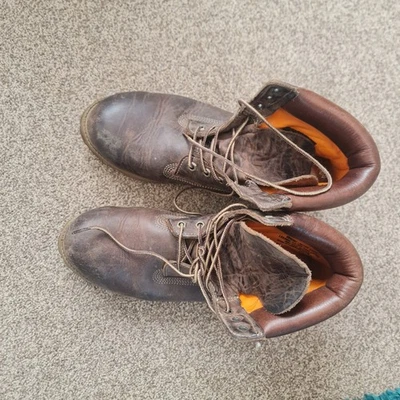 Timberland Heritage Premium Boots Mens 10.5W Brown Burnished Leather 27097