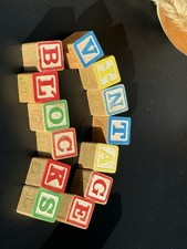 Wooden Alphabet Blocks A-Z Set of 26 Colored Letter Blocks