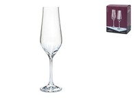 Bohemia 6 FlöTenkelche Tulipa Aus Klangglas, Optischer Effekt, Transparent, Cl