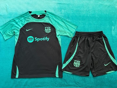 Nike FC Barcelona Trikot Spotify Fußball Sportanzug T-Shirt Shorts Blau/Grün S