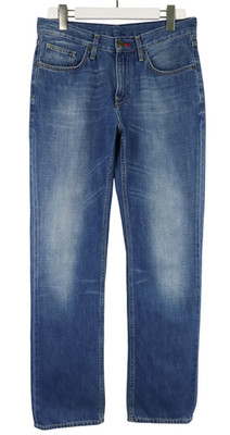 Tommy Hilfiger Mercer Regular Fit Herrenjeans W33/L32 Blau Neu Whiskers Zip