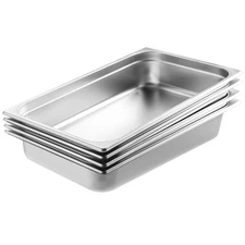 2"4"6" Steam Table Pans Hotel Food Prep Pan Stainless Steel Multi-Size