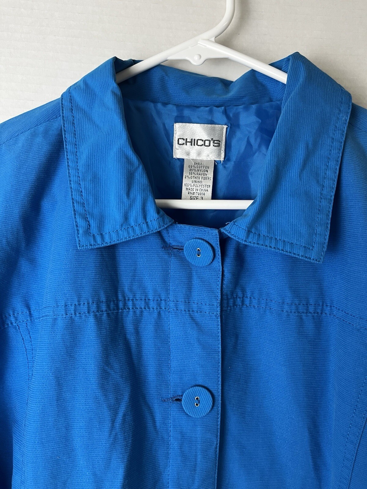 Chico’s 3 Woman’s Turquoise  Button Down Jacket W… - image 9