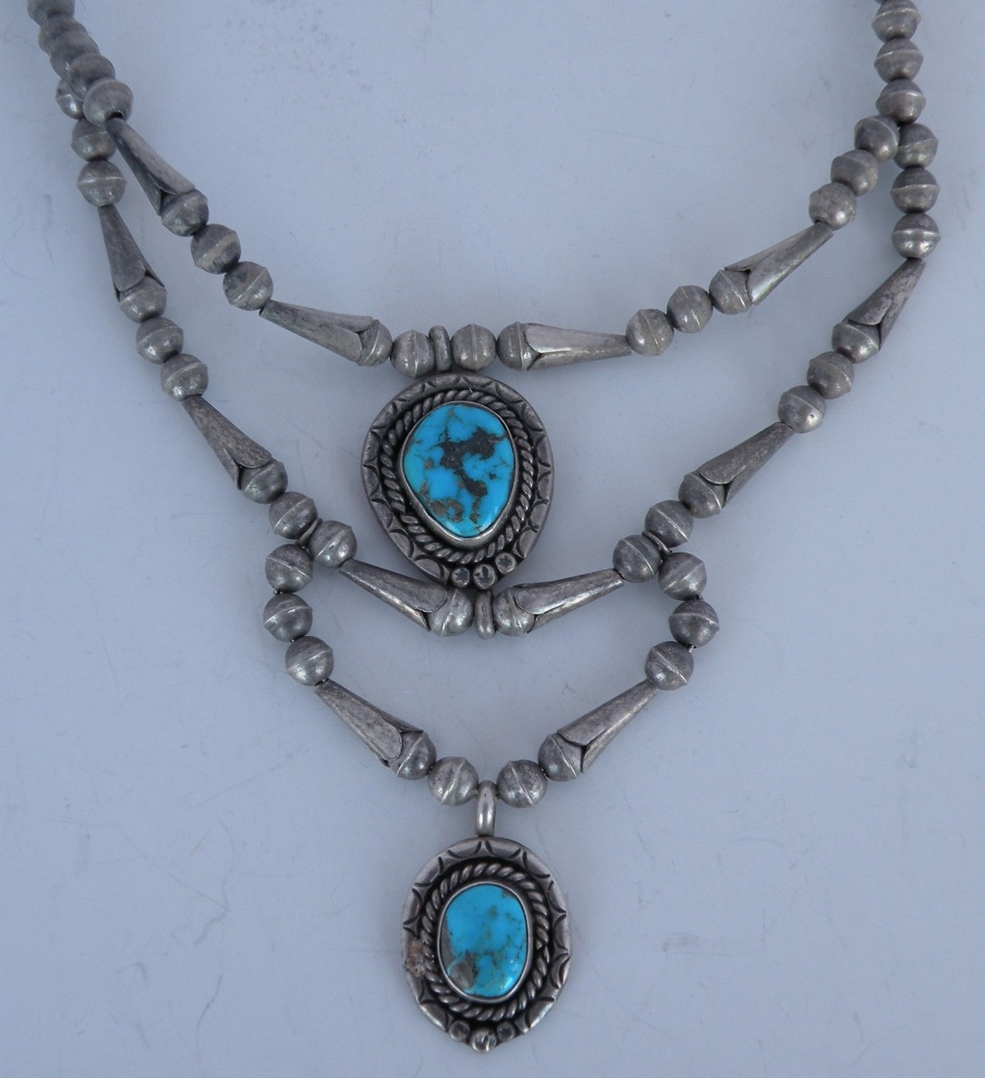 Extraordinary Vintage Native American Navajo Turquoise 10 Strand Necklace Extraordinary Vintage Native American Navajo Turquoise 10 Strand Necklace