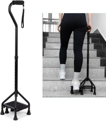 Adjustable Stair Climbing Assist Cane Senior Step Walking Aid Non-Slip 300lb