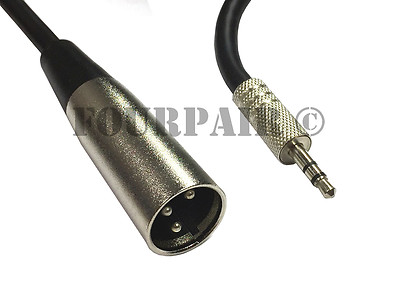 15ft XLR 3-Pin Male to 3.5mm 1/8'' Stereo Plug Shielded Microphone Mic Cable TRS