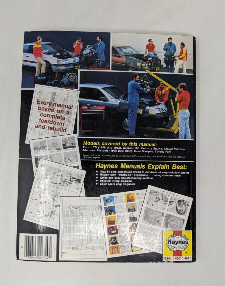 Haynes Repair Manual Ford & Mercury Full Size Model 1975-1987 Maintenance #754 - Image 2 of 4