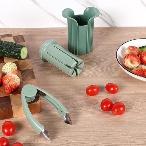 Fruit & Veg Slicer Set: Cucumber Slicer & Strawberry Huller, Salad/Cake Decor - Picture 5 of 6