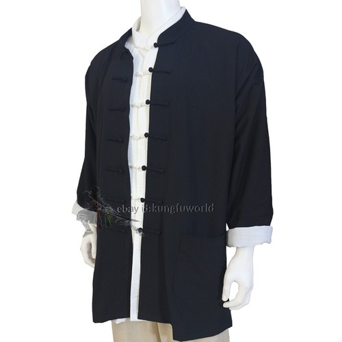 2 Pezzi Giacca Kung Fu Personalizzata Tai Chi Wing Chun Cappotto Arti Marziali Wushu Top - Foto 2 di 8