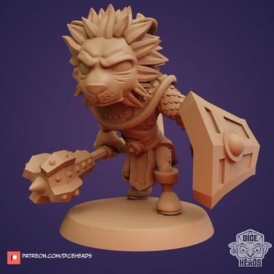 Löwe Kleriker, ZoonTails, D&D, Pathfinder, Tabletop, Anthro, Furry, Chibi