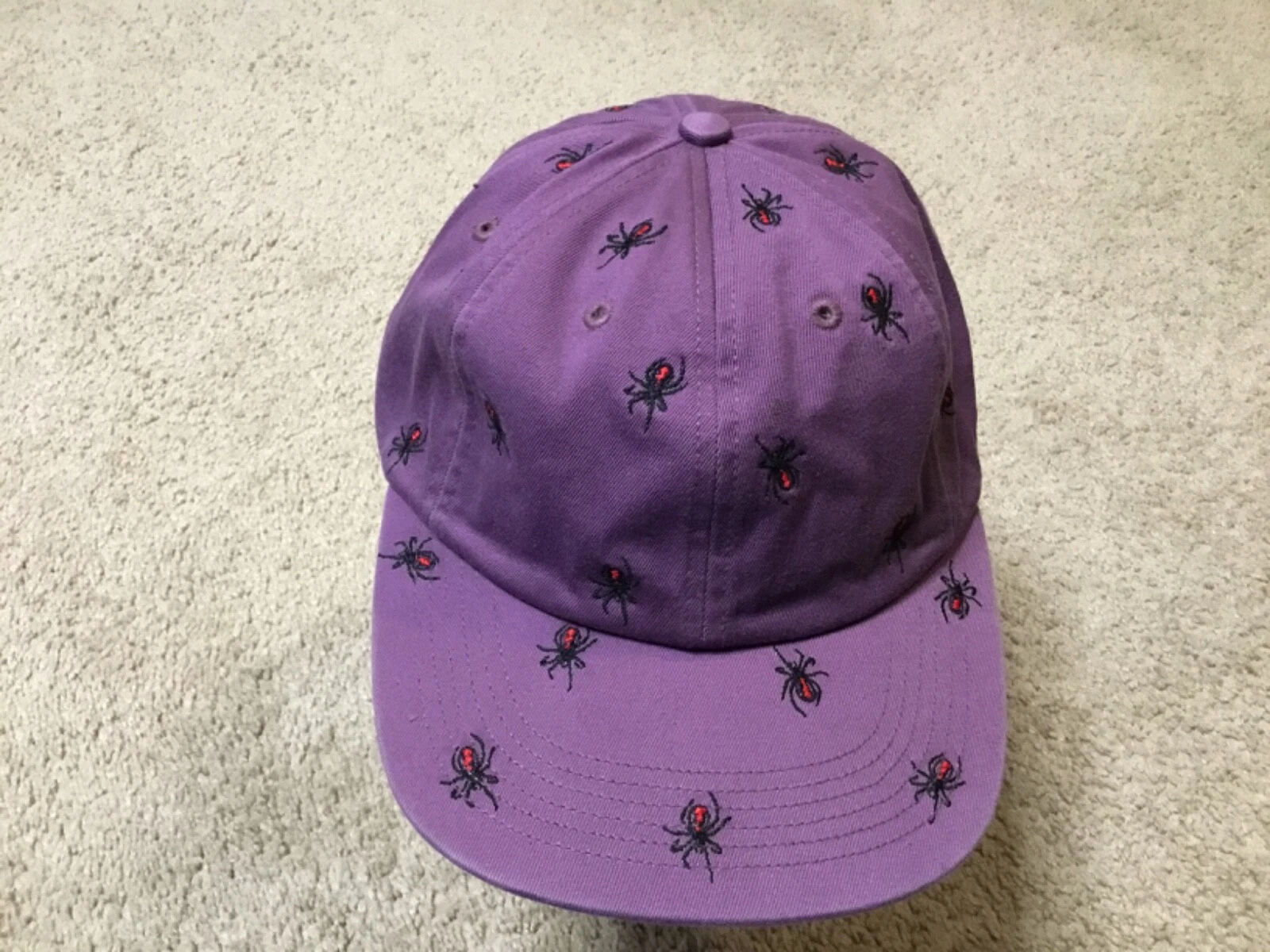 Rare chapeau brodé araignée suprême violet authentique règne 1994