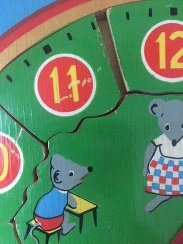 Vintage 1970's Wooden Clock Tray Puzzle Simplex, Original Owner, as-is - Picture 5 of 6