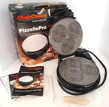 Pizzelle Pro 835 Chef's Choice Triple Barely Used Complete +Cannoli Roller Spoon