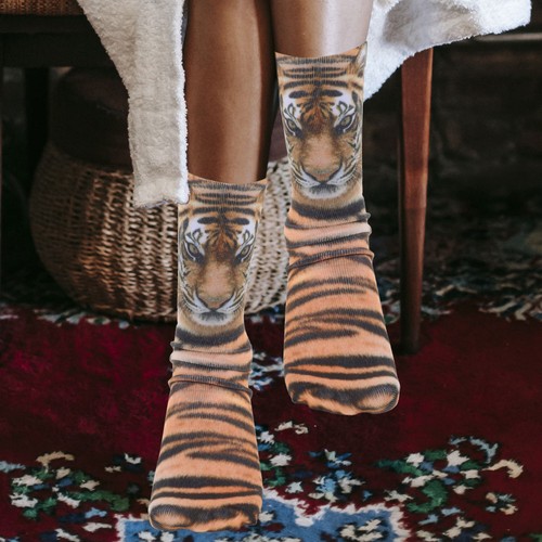2 Pairs of 3D Printing Socks Tiger Pattern Socks Festival Unisex Stockings - Picture 12 of 12