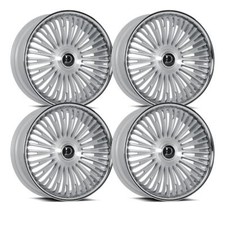Set-4 Dolce Razzo 24x10 Blank 35mm Silver Brushed Ss Lip Wheels Rims 24 Inch
