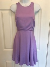 NWT Silence & Noise Sz 2 Fit Flare Swingy Sun Dress Lavender Open Back Racerback