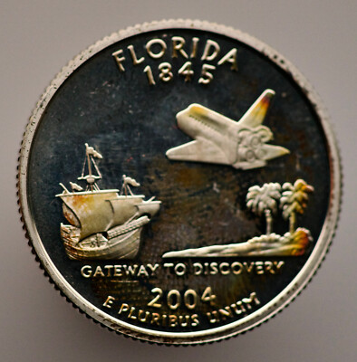 #ad 2004 S Florida State Quarter Gem Proof 90% Silver .1808 Troy oz sku:FA3 $17.58