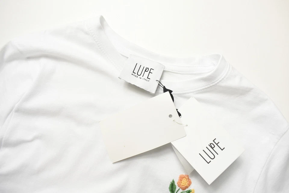 T-Shirt Femme SMALL Brodé Fleur Manches Courtes Col Rond - Photo 4/4