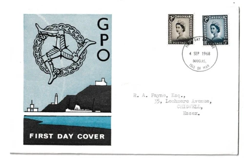 4/9/1968 UK GB FDC - Regionals - Isle of Man - Legs of Man -Douglas FDI Postmark