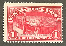 TRAVELSTAMPS: 1913 US SCOTT #Q1 ,1c PARCEL POST OFFICE CLERK MLH MINT OG 