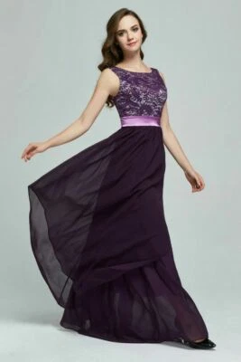 Robe Longue Chiffon En Dentelle Florale Bohème Pour Mariage/Ceremonie - Photo 1/4