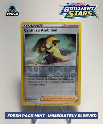 cynthia pokemon card ebay Cynthia's Ambition - 178/172 Brilliant Stars - Secret Rare Cynthia 119A/156 League & Championship