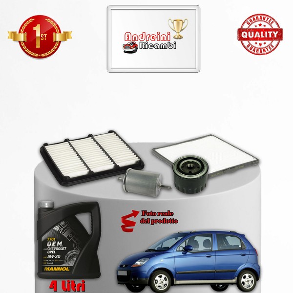 Set Service 4 Filter Und ÖL Chevrolet Matiz 1.0 47KW 64CV Von 2005->-image