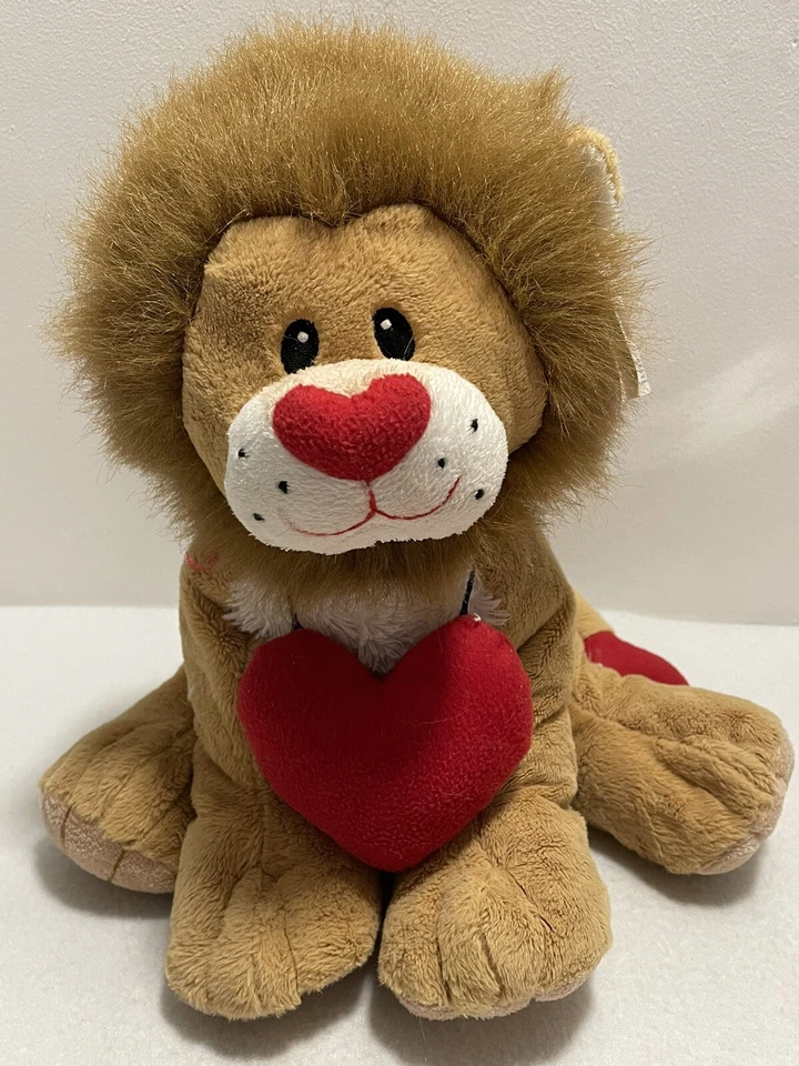 Ganz Linus Lion HM8652 Red Hearts Lion Valentine  Love Soft Plush  13" - Image 2 of 4
