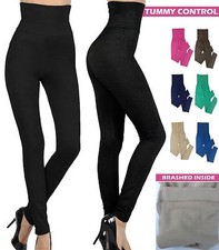 Lady Warm Winter High Waist Fleece Lined Thick Brushed Footless Leggings Pants