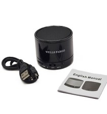 NEW Wells Fargo Bank Black SK-S10 Mini Bluetooth  MP3 Speaker Microphone Input