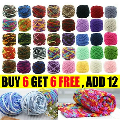 ACESOME 100g Skeins Yarn Soft Chunky Crochet Chenille Milk Baby Velvet Knitting Wool DIY