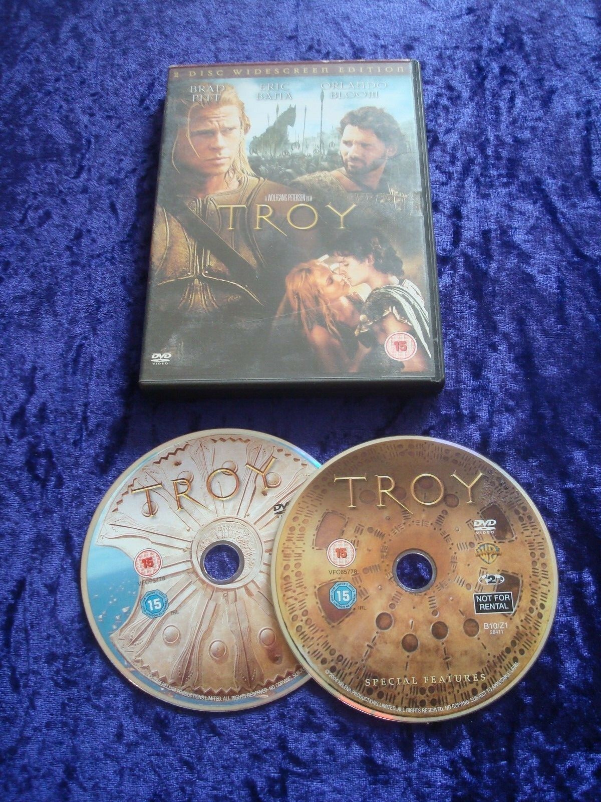 DVD TROY 2 DISC EDITION BRAD PITT ERIC BANA ORLANDO BLOOM UK REGION 2