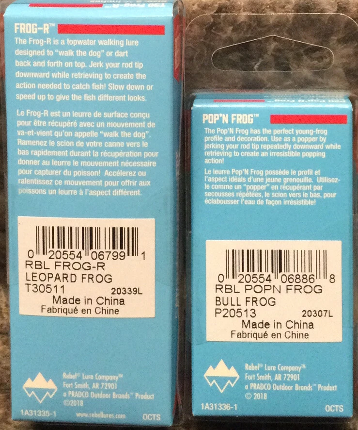Рыболовные приманки комбинированная упаковка REBEL Frog-R Walking Frog & Pop N' Frog Bullfrog - Изображение 2 из 4