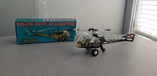 VTG 60s Japan Tin Friction Highway Patrol Helicopter Police Dept Clean MIB 