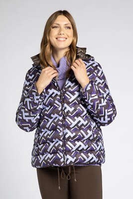 Luisa Women's Purple Reversible Fancy/Brown Down Jacket