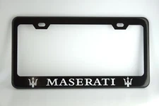 MASERATI License Plate Frame Custom Made of Black Powder Coated Metal