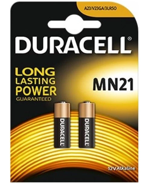 2 BATTERIE PILE ALCALINE MN21 12 VOLT A23 K23A LRV08 DURACELL TELECOMANDI CHIAVI