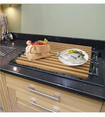 Bamboo Stovetop Cover&Countertop Cutting Board with Adjustable Legs, Dual-pur... - Picture 4 of 4