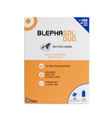 Blephasol DUO Augenlidhygiene Lotion 100ml + 100 fusselfreie Pads