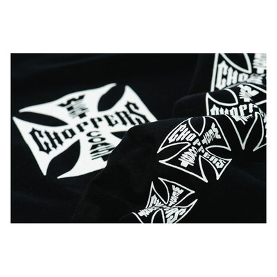 Camiseta Manga Larga West Coast Choppers - Original Cross Black, 100% Algodón, Estampados WCC, Corte Regular