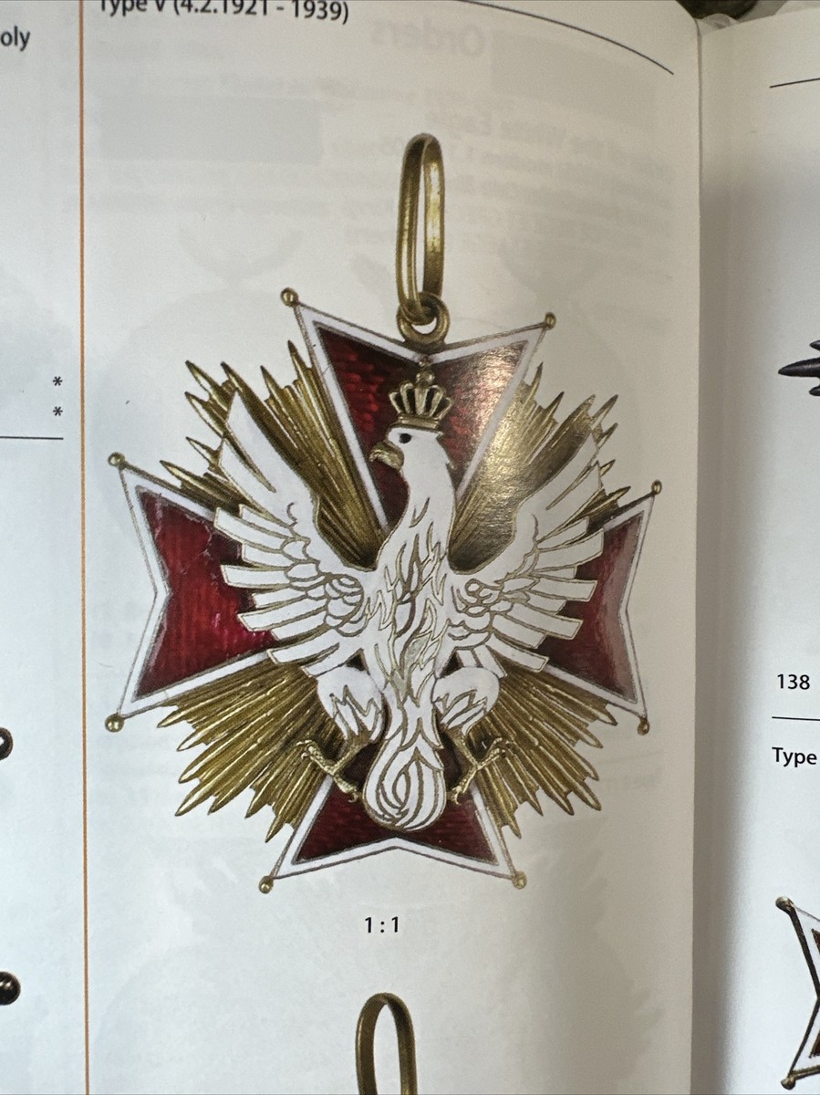 ポーランド　使用済み切手5冊 POLAND ORDER of The WHITE EAGLE Type V (1918-1939) MUSEUM