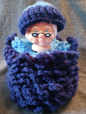 Vintage Lady Dress Crochet Coaster Set w/9 Coasters