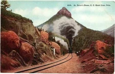 Postcard St Peter's Dome, C C Short Line, Colorado - Train