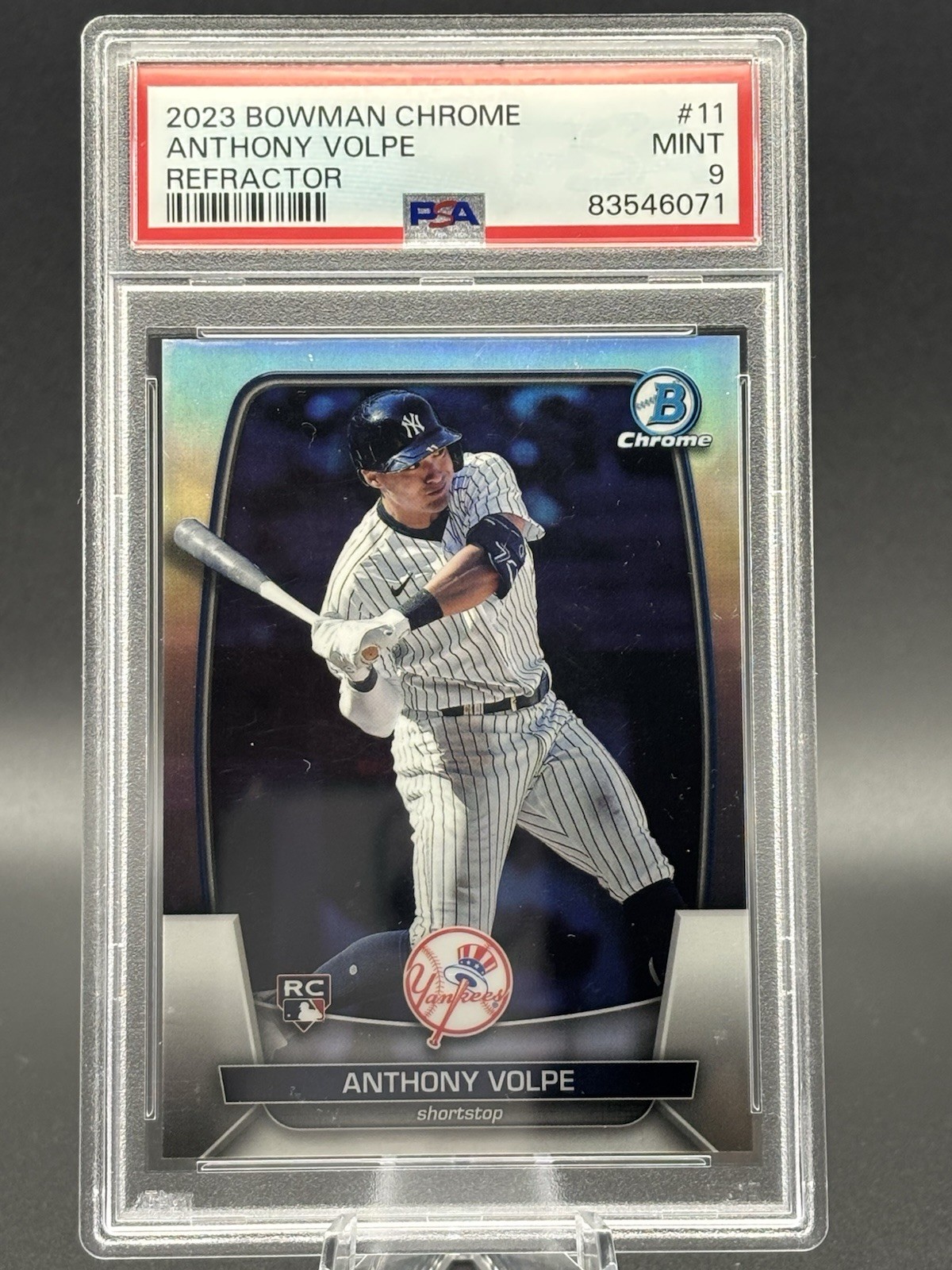 2023 Bowman Chrome Anthony Volpe (RC) #11 Refractor /499 PSA 9 MINT