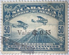 Travelstamps: Nicaragua Stamps Sc #C107, OP, Stamps .35 on .50c Airmail  Used Og