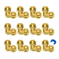 1/2" PEX 90° Elbow Push-to-Connect Fittings No Lead Pack of 12