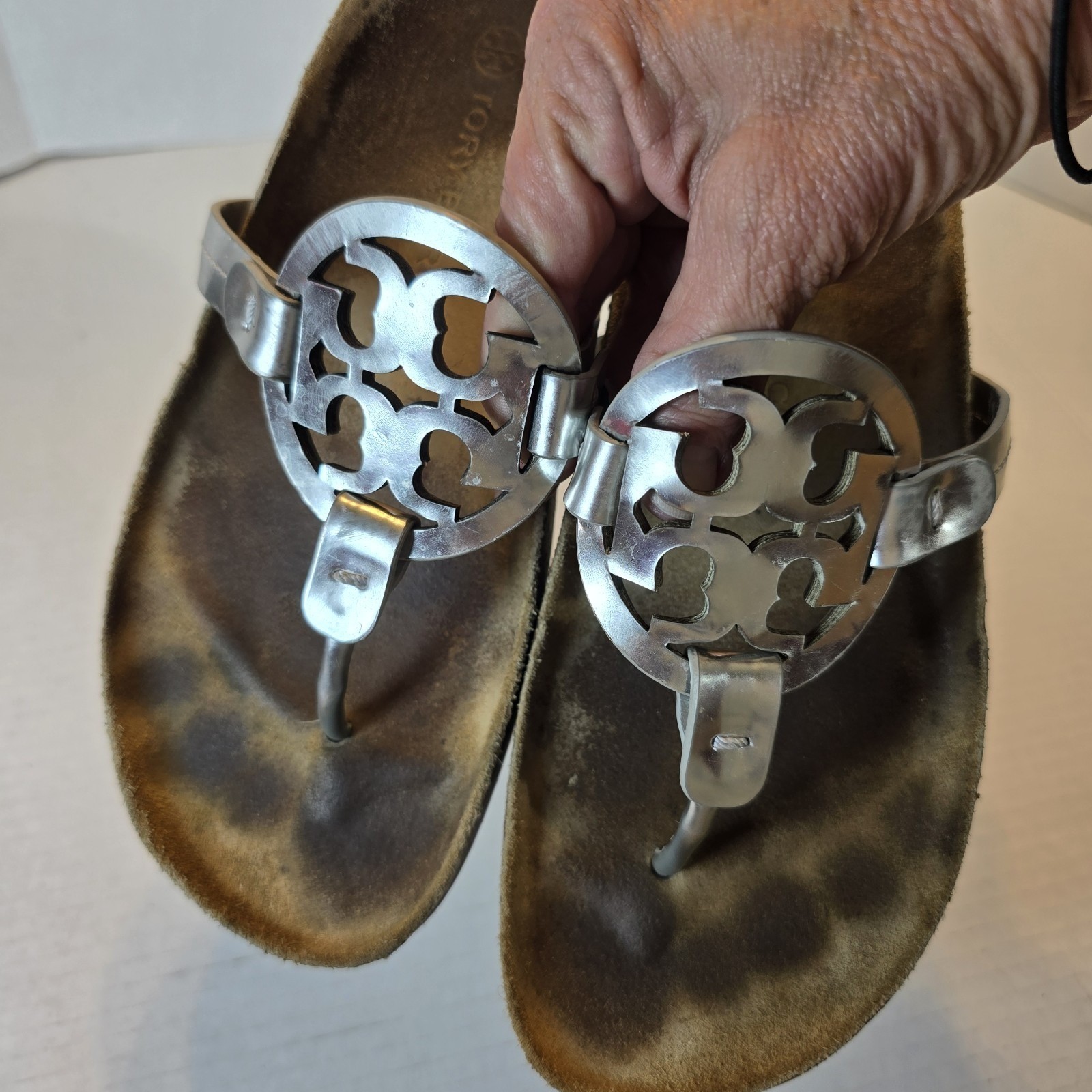 TORY BURCH MILLER CLOUD SANDAL PERFECT SILVER/ NATURAL WOMEN'S SIZE 7 $228 thumbnail 8