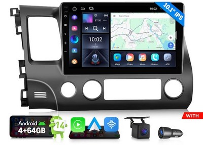 HCIV1X7A Android 14 4+64G 10.1 inch for 2010 Honda Civic Car Radio Apple CarPlay